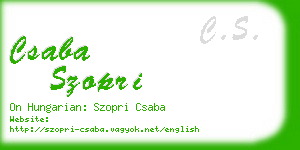 csaba szopri business card